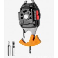 Breloc Multifunctional, Kit Supravietuire, Lanterna, Bricheta, Fluier, ABS/Aluminiu, Alimentare USB