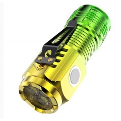 Lanterna LED 3 Nuclee, USB, Autonomie 20h, Raza 100-200m, 5W, 4x4x9 cm, clema fixare, baza magnetica