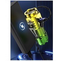 Lanterna LED 3 Nuclee, USB, Autonomie 20h, Raza 100-200m, 5W, 4x4x9 cm, clema fixare, baza magnetica