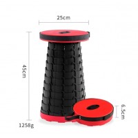 Scaun Telescopic Pliabil pentru Camping si Pescuit, Portabil, Sustine 150 kg, ABS