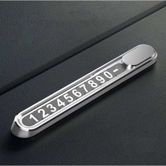 Suport Auto Numar Telefon, Aluminiu, Lipire cu Banda Dubla Adeziva, 13,8 cm, Argintiu
