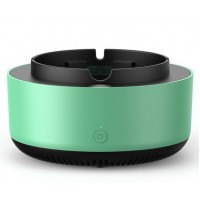 Scrumiera inteligenta cu purificator de aer, incarcare USB, Absorbtie Fum, 14,5 x 14 x 7,5 cm, Verde