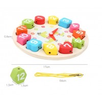 Jucarie Educativ, Tip Montessori, Model Ceas Leu, din Lemn, + 36 Luni, 12 Piese, 17 cm, Multicolor Jucarie Educativ, Tip Montessori, Model Ceas Leu, din Lemn, + 36 Luni, 12 Piese, 17 cm, Multicolor