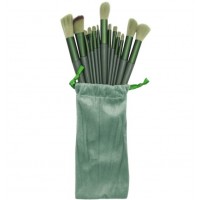 Set 13 pensule pentru machiaj, super soft, makeup profesional/incepatori, verde