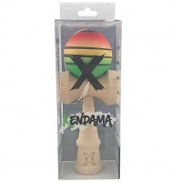 Kendama X Originala, Profesionala, din Lemn, Rubber Grip, 18 cm, Special V1, Rosu/Galben/Verde