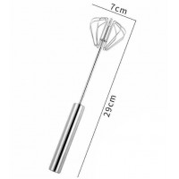 Mixer manual, rotire prin apasare, pentru oua, smantana, frisca, otel inoxidabil, 29x7 cm