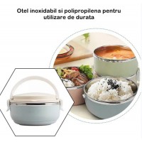 Set 2 Caserole alimente, 1400 ml, otel inoxidabil, valva aerisire, 15.5x15 cm, inchidere etansa Set 2 Caserole alimente, 1400 ml, otel inoxidabil, valva aerisire, 15.5x15 cm, inchidere etansa
