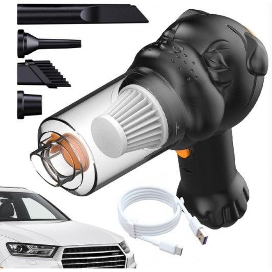 Aspirator Auto 4 in 1, Portabil, fara Fir, 120W, Autonomie 1-3 h, 2 Viteze, Aspirare / Suflare