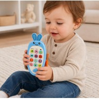 Jucarie Interactiva Telefon Inteligent, Model Morcov, Functii Educative, Muzicale si Voce, 19x11 cm