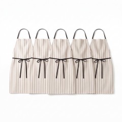 Set 5 buc sort din bumbac, 85x65 cm, crem dungi, utilizare Horeca, pentru restaurante sau cafenele