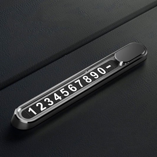 Suport Auto Numar Telefon, Aluminiu, Lipire cu Banda Dubla Adeziva, 13,8 cm, Argintiu