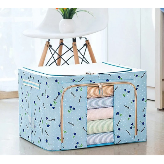 Cutie Depozitare Pliabila, 24 L, 40x30x20 cm, Fereastra, 2 Usi, Fermoar, Cadru Metalic, Baza Plastic