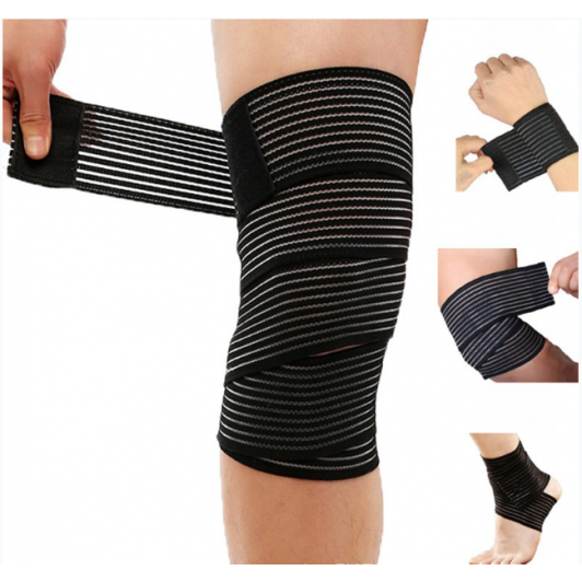 Orteza Elastica, Pentru Picior/Mana, cu Prindere Velcro, 7.5 x 180 cm, din Nailon, Negru
