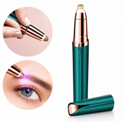 Trimmer Facial pentru Sprâncene și Păr Facial, Reîncărcabil USB, Design Compact, 1.5 x 13 cm, Verde