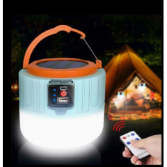 Lampa Portabila, Incarcare Solara+USB, Afisaj Inteligent al Bateriei, Raza 32 mp, 6x9x11 cm