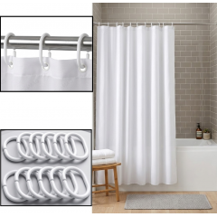 Perdea de dus cu 12 inele plastic incluse, 200x180 cm, alba