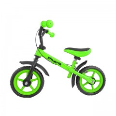 Bicicleta fara pedale, 2 - 6 ani, 12 inch, Verde, Cu frana, Sezut reglabil