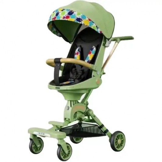 Carucior bebe 0-36 luni, Pozitie somn, Protectie UV, Rotativ 360 grade, Verde