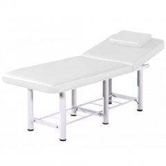 Pat cosmetica Alb, 186x70x70cm, Masa masaj profesional, 22kg, Piele ecologica