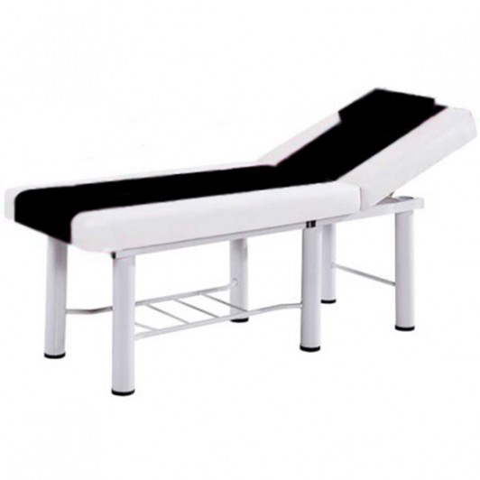 Pat cosmetica Alb-Negru, 186x70x70cm, Masa masaj profesional, 22kg, Piele ecologica