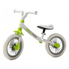 Bicicleta echilibru 2-5 ani, Alba, Fara pedale pentru incepatori, 12 inch, Sezut reglabil, Usoara