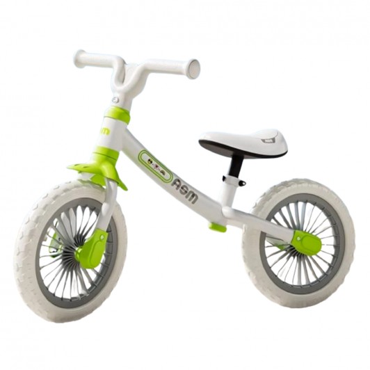 Bicicleta echilibru 2-5 ani, Alba, Fara pedale pentru incepatori, 12 inch, Sezut reglabil, Usoara