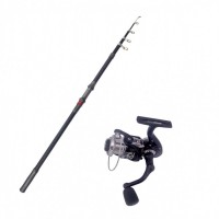 Set Nada Lanseta telescopica carbon Eastshark 3.6m, și mulineta CFC 6000