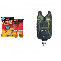 Kit 4 Senzori East Shark Camouflage TLI-22 cu 4 Swingeri Cilindrici pe 4 culori și nadă AMIX