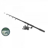 Set Lanseta telescopica de 2, 1m cu mulineta CFC 2000 si fir de 0.18mm de 150m si nada AMIX