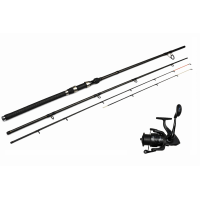 Pachet Feeder Profesional 3.6–4.1 m Carbon 180 g + Mulineta BLACK EAGLE 6000 Long Cast