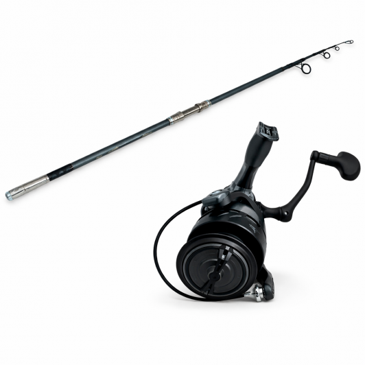 Set Pescuit Crap TELE Carp 3.90 m Carbon + Mulineta EastShark BAIT MASTER 6000 Baitrunner, Long Cast