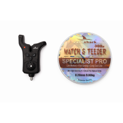 Set feeder crap complet, avertizor electronic cu led si fir east shark specialist PRO 0.20MM, 300 M