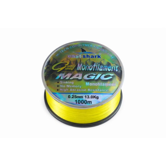 Fir Monofilament Galben Neon 0.25mm 1000m 13kg EastShark Magic, Rezistență Mare, Crap Somn