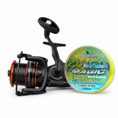 Set Pescuit Crap Somn –Mulineta 8000 Baitrunner Long Cast Fir Monofilament Galben 0.35mm 1000m 22kg