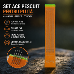 Set Ace Pescuit la Plută Staționar 20 Buc (10x Nr.10 + 10x Nr.8) cu Suport EVA | Monturi Fine