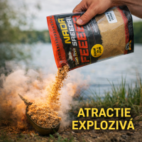 Nada feeder BOOM DE FUM Rame si Viermi 1kg Dual Fish fumigena atractie instant ciprinide