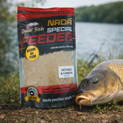 Nada feeder BOOM DE FUM Usturoi si Canepa 1kg Dual Fish fumigena atractie instant