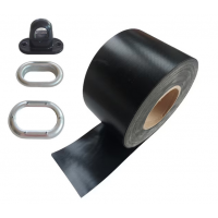Banda NEAGRA PVC 20 cm x 30 mt intarire margini folie transparenta terase anti UV