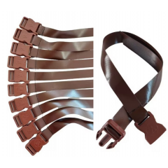 Set 10 Cureluse Maro cu Clips Trident 2,5 cmx 90 cm lungime reglabila prindere folie terasa