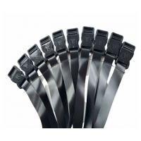 Set 10 Cureluse Negre cu Clips Trident 2,5cmx 90 cm lungime reglabila prindere folie terasa, ITALIKA
