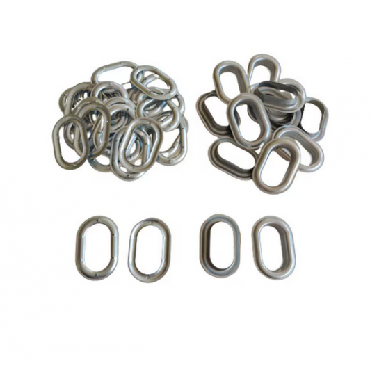 Set 50 Capse Ovale saiba inclusa 42mmx22mm zincate antirugina montare pe Folia Transparenta, ITALIKA