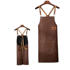 Sort maro unisex piele eco prinderi metalice carabine ocheti, barman, horeca ,bucatarie,cafenea