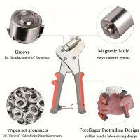 SET 1 Cleste manual +1 Preducea + 200 ocheti metalici cu 200 saibe incluse 10 mm diametru interior