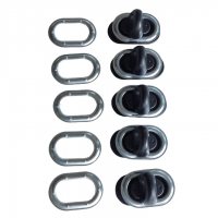 Set 10 Bride rotative NEGRE si 10 Capse OVALE 42mmx22mm închideri terase folie transparenta