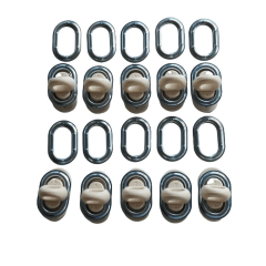 Set 10 Bride rotative CREM si 10 Capse OVALE 42mmx22mm închideri terase folie transparenta