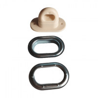 Set 10 Bride rotative CREM si 10 Capse OVALE 42mmx22mm închideri terase folie transparenta