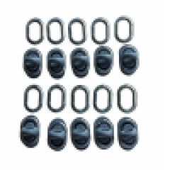 Set 10 Bride rotative ANTRACIT si 10 Capse OVALE 42mmx22mm închideri terase folie transparenta