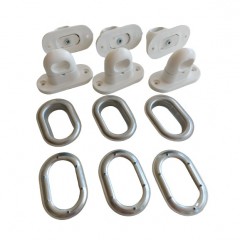 Set 10 Bride rotative ALBE si 10 Capse OVALE 42mmx22mm închideri terase folie transparenta