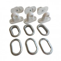 Set 10 Bride rotative ALBE si 10 Capse OVALE 42mmx22mm închideri terase folie transparenta