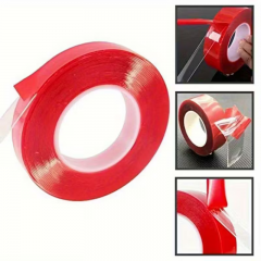 Banda Dublu ADEZIVA 15 mm latime x 33 metri lungime lipire Folie Transparenta, Prelata